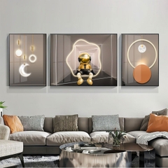 Tranh Gấu Kaws Bearbrick Tráng Gương Pha Lê KB23