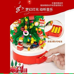 Đồ chơi xếp hình Hộp nhạc Đèn xoay Cây thông Noel_23001