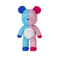 Đồ chơi xếp hình Bearbrick xanh hồng