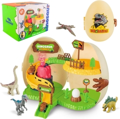 Đồ chơi khủng long deAO cho trẻ em với 4 mô hình khủng long và 2 ô tô khủng long mini_SG3003