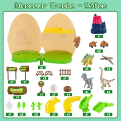 Đồ chơi khủng long deAO cho trẻ em với 4 mô hình khủng long và 2 ô tô khủng long mini_SG3003