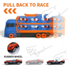 Đồ chơi ô tô tải 3 tầng kèm 6 ô tô nhỏ Sankid đường đua xe dài 1.65m có thể gấp gọn_MH-156