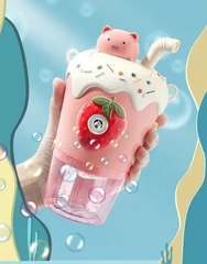Đồ chơi bắn bong bóng cốc trà sữa trân châu Strawberry_DXS6292