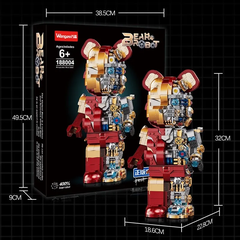 Đồ chơi xếp hình Bearbrick gấu máy Ironman_188004