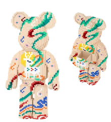 Đồ chơi xếp hình Bearbrick họa tiết chú hươu màu Cafe sữa_1704