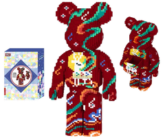 Đồ chơi xếp hình Bearbrick chú hươu màu nâu đất_1706