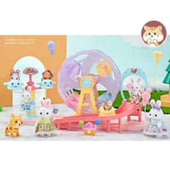 Đồ chơi thỏ chơi đu quay, cầu trượt_6684