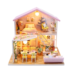 Đồ chơi xếp hình nhà gỗ búp bê tự lắp ráp_M2002