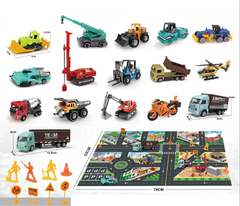 Mô hình set 16 ô tô công trường_KX599-38