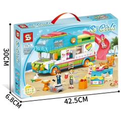 Đồ chơi xếp hình S-Girls Xe cắm trại bãi biển_SY6572