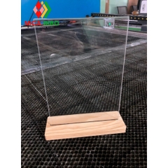 Menu mica đế gỗ sang trọng A4 A5 A6
