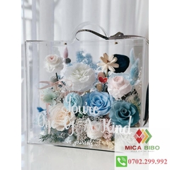 Hộp đựng hoa bằng Mica trong suốt - Hộp vali mica - Hộp đựng quà bằng mica trong suốt, vali hoa