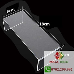 Dày 4mm - Kệ mica chữ U trưng bày Mỹ Phẩm, Trang Sức, Búp Bê, Nhân Vật, bánh