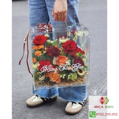 Hộp hoa mica - Hộp VALI đựng quà - đựng hoa quả
