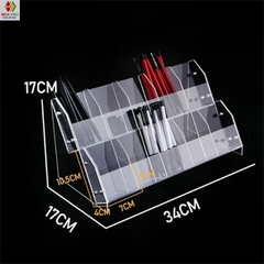 Kệ mica trưng bày bút viết, văn phòng phẩm, nhiều kích thước, thiết kế theo yêu cầu