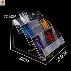 Kệ mica trưng bày bút viết, văn phòng phẩm, nhiều kích thước, thiết kế theo yêu cầu