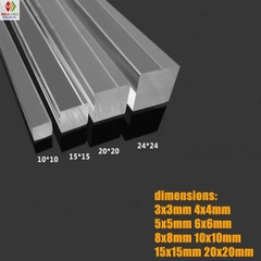 Thanh mica, trụ mica Vuông, Dày 30mm, nhiều kích thước