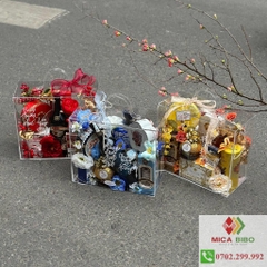 Hộp hoa mica - Hộp VALI đựng quà - đựng hoa quả