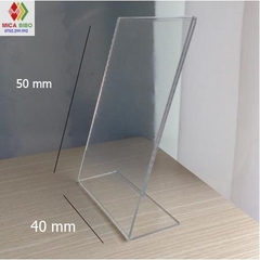 Kệ menu mica chữ L mini, để bảng giá, thông tin sản phẩm nhiều kích thước