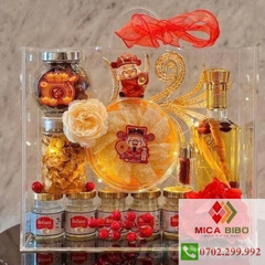 Hộp hoa mica - Hộp vali đựng quà - đựng hoa quả bằng mica có quai xách