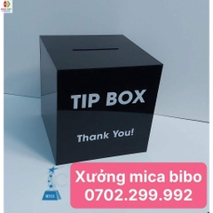 Thùng tip box mica, hộp tip box, có ổ khoá, nhiều màu sắc , nhiều kích thước, thiết kế theo yêu cầu