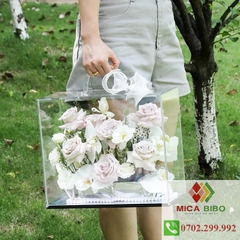 Hộp đựng hoa bằng Mica trong suốt - Hộp vali mica - Hộp đựng quà bằng mica trong suốt, vali hoa
