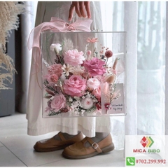 Vali Hoa - Hộp Quà Tặng Mica Trong Suốt - Quà Tết - nhiều Kích Thước