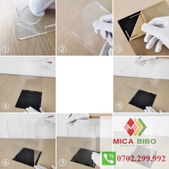 55 Size, dày 3mm, Hộp Mica trưng bày sản phẩm mô hình, đồ sưu tầm, chống bụi, dạng lắp ráp