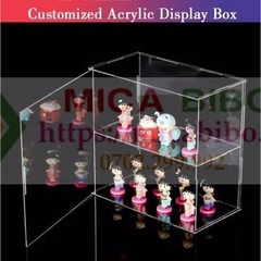 Hộp Mica Trưng Bày Mô Hình 2 Tầng Chống Bụi Bẩn - Loại Lắp Ghép có cửa