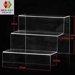 Kệ mica trưng bày sản phẩm dạng bậc thang, dày 3mm 4mm 5mm