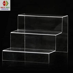 Kệ mica trưng bày sản phẩm dạng bậc thang, dày 3mm 4mm 5mm
