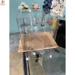 Thùng phiếu, hòm phiếu, hòm bốc thăm, hòm từ thiện mica, có ổ khóa, cỡ dày 2mm,3mm