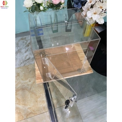 Thùng phiếu, hòm phiếu, hòm bốc thăm, hòm từ thiện mica, có ổ khóa, cỡ dày 2mm,3mm