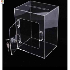 Thùng phiếu, hòm phiếu, hòm bốc thăm, hòm từ thiện mica, có ổ khóa, cỡ dày 2mm,3mm
