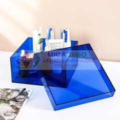 Hàng cao cấp, Hộp mica có nắp đậy trang sức, Mỹ phẩm, hoặc làm kệ trưng bày sản phẩm, nhiều màu sắc