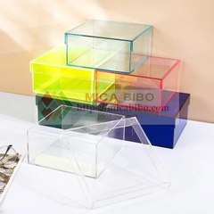 Hàng cao cấp, Hộp mica có nắp đậy trang sức, Mỹ phẩm, hoặc làm kệ trưng bày sản phẩm, nhiều màu sắc