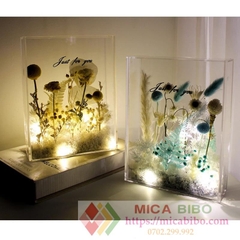 Hộp mica quà tặng hoa, đựng hoa, trang trí sản phẩm, trưng bày Bánh, trái cây, nắp đậy hít nam châm, nhiều kích thước