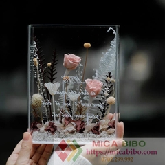 Hộp mica quà tặng hoa, đựng hoa, trang trí sản phẩm, trưng bày Bánh, trái cây, nắp đậy hít nam châm, nhiều kích thước
