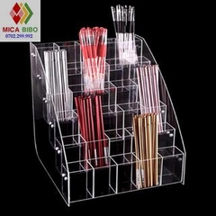 Kệ mica trưng bày bút viết, văn phòng phẩm, nhiều kích thước, thiết kế theo yêu cầu