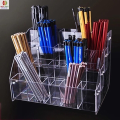Kệ mica trưng bày bút viết, văn phòng phẩm, nhiều kích thước, thiết kế theo yêu cầu