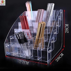 Kệ mica trưng bày bút viết, văn phòng phẩm, nhiều kích thước, thiết kế theo yêu cầu