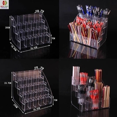 Kệ mica trưng bày bút viết, văn phòng phẩm, nhiều kích thước, thiết kế theo yêu cầu