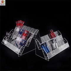 Kệ mica trưng bày bút viết, văn phòng phẩm, nhiều kích thước, thiết kế theo yêu cầu