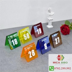 Combo 10-50 Thẻ số để bàn mica, dày 2mm, dùng cho quán ăn, Cafe, nhà hàng, tiệc sinh Nhật, cưới, thiết kế theo yêu cầu