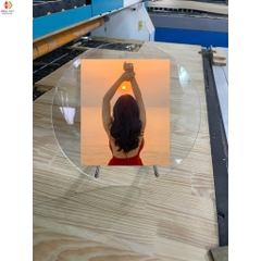Khung ảnh để bàn mica hình tròn, trong suốt đường kính 15cm ,Acrylic