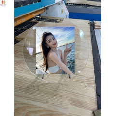 Khung ảnh để bàn mica hình tròn, trong suốt đường kính 25cm ,Acrylic