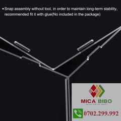 Hộp mica trưng bày, Dài 25cm, rộng 15cm, cao 20cm, dày 2mm, thiết kế theo yêu cầu