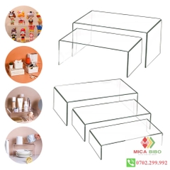 Kệ Mica cỡ trung CHỮ U Trưng Bày Bóp Ví , Giầy & Phụ Kiện- Dày 3 ly- nhiều màu