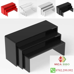 Combo 3 kệ Mica chữ U - dày 3mm kích thước 15x5x7.5cm , 14x5x6cm, 13x5x4.5cm