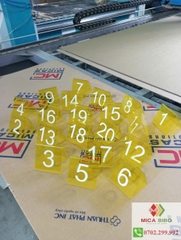 Combo 10-50 Thẻ số để bàn mica, dày 2mm, dùng cho quán ăn, Cafe, nhà hàng, tiệc sinh Nhật, cưới, thiết kế theo yêu cầu